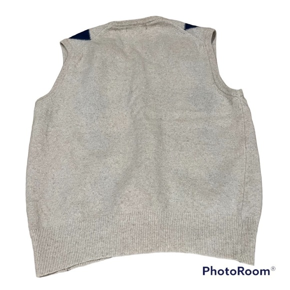 OLEG Cassini angora lana checkered vest with ribbed edging, size 36 or small. - Picture 2 of 8